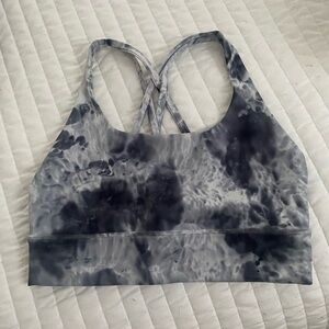 Lululemon Long Line Energy Bra Marble Tie Dye Navy